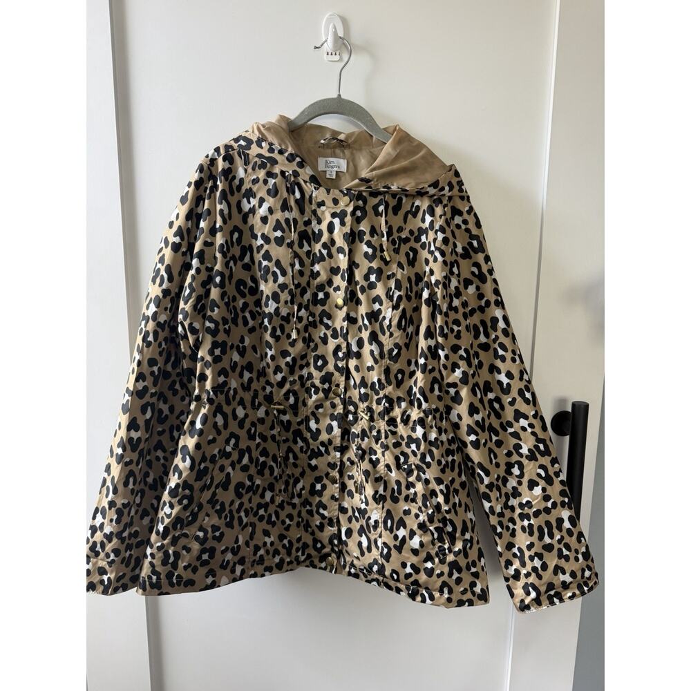 Leopard Print Lightweight Jacket Women’s Small Hooded Windbreaker